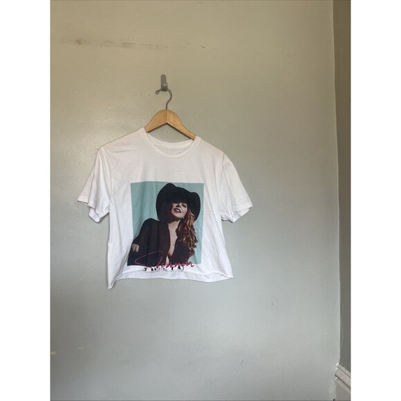 Shania Twain Crop Graphic T-shirt Women Large Blue Short Sleeve Music - Picture 3 of 8